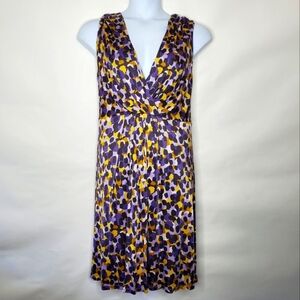 Boden Limited Edition Silk Blend Dress Size 18 V-Neck Stretch Midi Purple Office